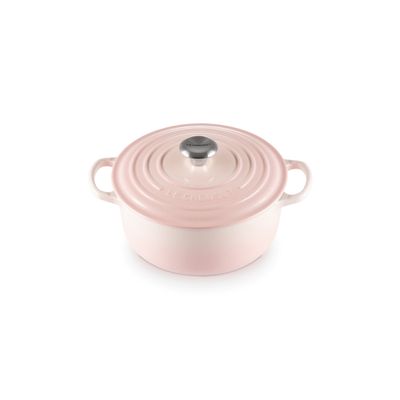 KIT LE CREUSET PANELAS REDONDAS 20CM E 24CM EM FERRO ESMALTADO SHELL PINK