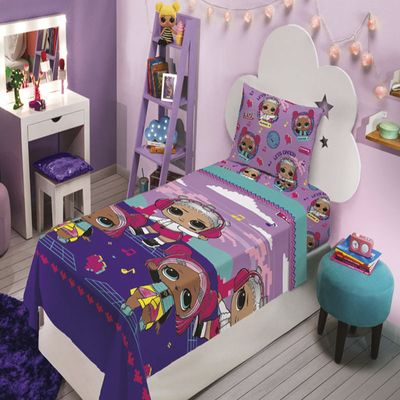 Jogo de Cama Lepper Solteiro Microfibra Estampado LoL 03 Pçs Lilás