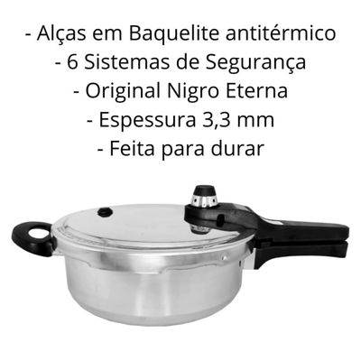 Panela de Pressão 3 Litros Polida Eterna - Nigro