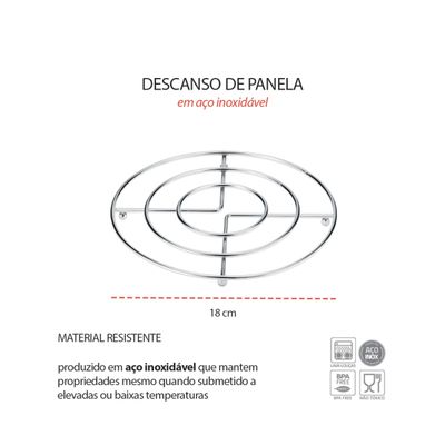 Descanso de Panela Suporte Redondo Metal Apoio Mesa