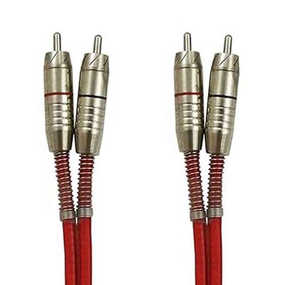 Cabo 2+2 RCA Duplo Prata 5m L/R 40mm Audio Video Blindado