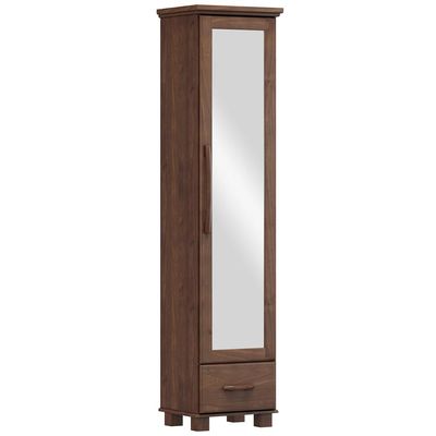 Sapateira Vertical Multiuso Com Espelho 1 Porta 1 Gaveta Zahav F06 Café - Lyam Decor