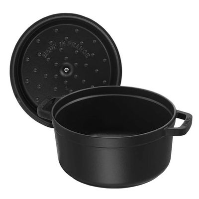 CAÇAROLA STAUB REDONDA EM FERRO FUNDIDO PRETO 22CM 405093050