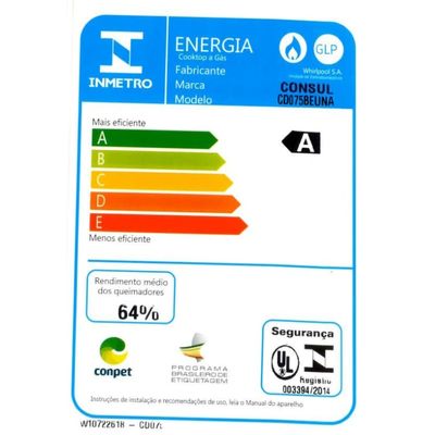 Cooktop 5 Bocas Consul CD075BE Mesa de Vidro Grade de Aço Ferro Aramado Bivolt Preto