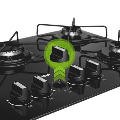 Cooktop 5 Bocas Consul CD075BE Mesa de Vidro