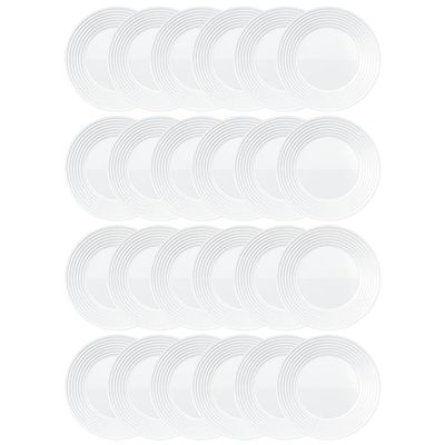 Conjunto de Pratos de Sobremesa Duralex Saturno em Vidro 19 cm Branco – 24 Peças