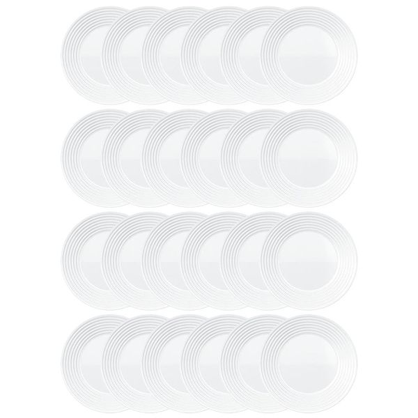 Conjunto de Pratos de Sobremesa Duralex Saturno em Vidro 19 cm Branco – 24 Peças