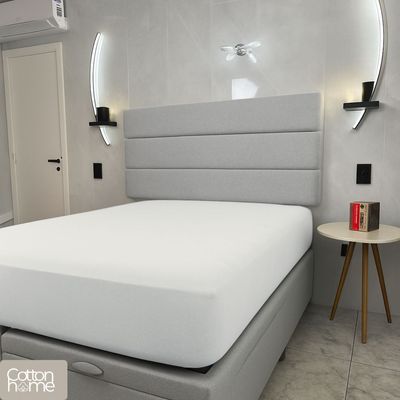 Lençol Solteiro 100% Algodão Com Elástico Decorare Off White