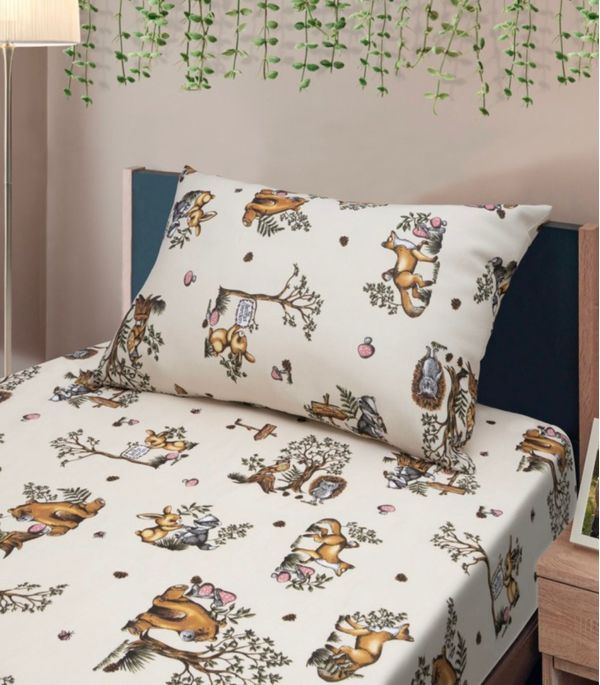 Jogo De Cama Solteiro Kids Doce Vida Bege UN / Bege