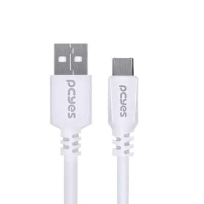 Cabo para Celular USB a 2.0 para USB Tipo C 1 Metro Branco - PUACB-01