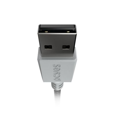Cabo USB a 2.0  Macho P/ USB TIPO-C - Conec. Cinza - P/ PS5 - 3M - NYLON - CBPY03C