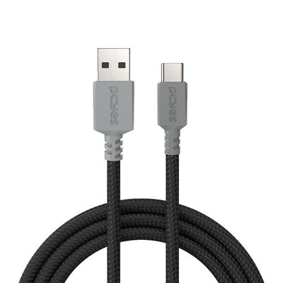 Cabo USB a 2.0  Macho P/ USB TIPO-C - Conec. Cinza - P/ PS5 - 3M - NYLON - CBPY03C