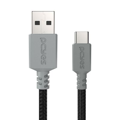 Cabo USB a 2.0  Macho P/ USB TIPO-C - Conec. Cinza - P/ PS5 - 3M - NYLON - CBPY03C