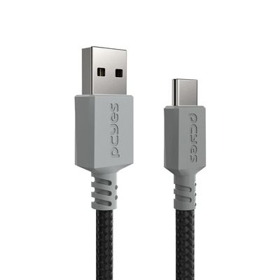 Cabo USB a 2.0  Macho P/ USB TIPO-C - Conec. Cinza - P/ PS5 - 3M - NYLON - CBPY03C