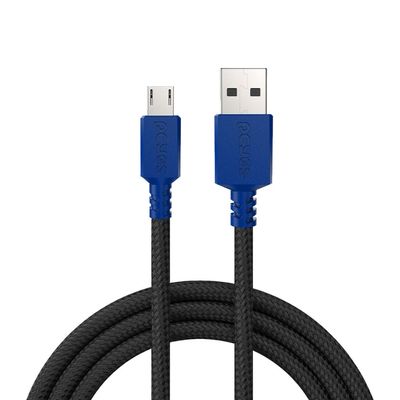 Cabo Micro USB para USB a 2.0 - Conector Azul - P/ PS4 - 3M - NYLON - PMUAN-3A