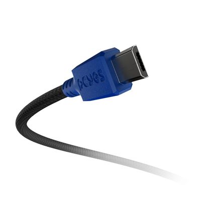 Cabo Micro USB para USB a 2.0 - Conector Azul - P/ PS4 - 3M - NYLON - PMUAN-3A
