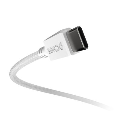 Cabo USB TIPO-C P/ USB TIPO-C 2.0 - Branco - 3M - NYLON - PUCC2-3B
