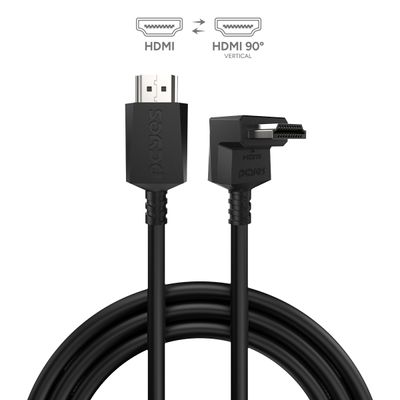 Cabo HDMI 2.0 CONEC.90º Vertical - Preto - 3 Metros - PH20-3V-C