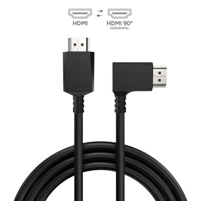 Cabo HDMI 2.1 CONEC.90º Horizontal - Preto - 3M - PH21-3H-A