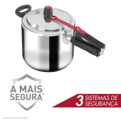 Panela de Pressao CLOCK 7,0L com Fechamento Interno Aluminio Polido
