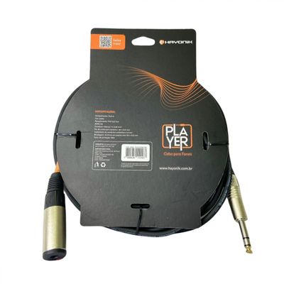 Cabo Extensor Player P10 (F) X P10 (M) 10M Preto Hayonik