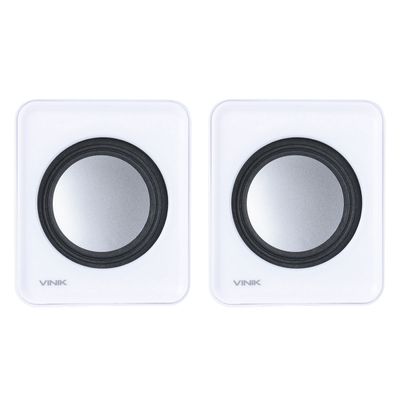 Caixa de Som 2.0 USB 5V 2X 1W com Controlador de Volume Branca - VS-01B
