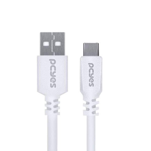 Cabo para Celular Smartphone USB a 2.0 para USB Tipo C 50 CM Branco - PUACB-05