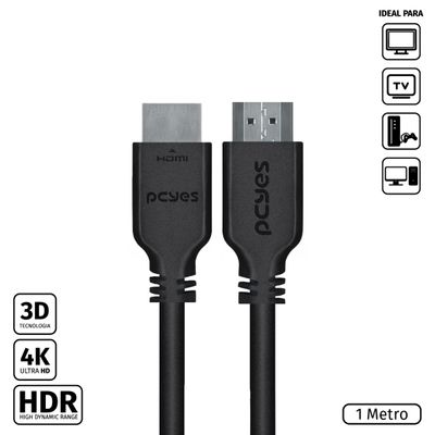 Cabo HDMI 2.0 4K 30AWG Puro Cobre 1 Metro - PHM20-1