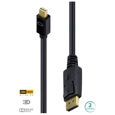 Cabo Displayport X Mini Displayport ULTRA HD 60HZ 2 Metros DPMDP13-2
