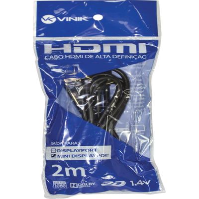 Cabo Mini Displayport 1.1 para HDMI 1.4V 2M - HMDP-2