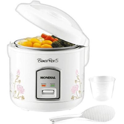 Panela ARROZ Mondial Rice NPE05-5X - 2525-02 BRANCO/FLORAL 220 VOLTS