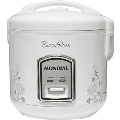 Panela ARROZ Mondial Rice NPE05-5X - 2525-02 BRANCO/FLORAL 220 VOLTS