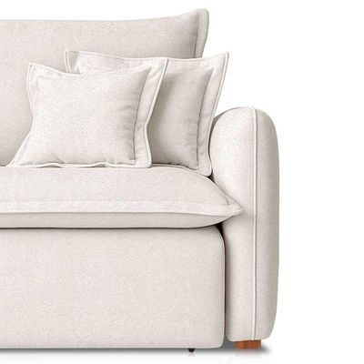 Sofá 4 Lugares 2,60m Retrátil E Reclinável Em Tecido Bouclé – Malta Lucadi Off White