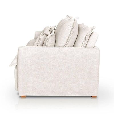 Sofá 4 Lugares 2,60m Retrátil E Reclinável Em Tecido Bouclé – Malta Lucadi Off White