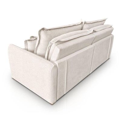Sofá 4 Lugares 2,40m Retrátil E Reclinável Em Tecido Bouclé – Malta Lucadi Off White