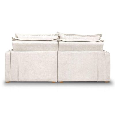 Sofá 2 Lugares 1,60m Retrátil E Reclinável Em Tecido Bouclé – Malta Lucadi Off White