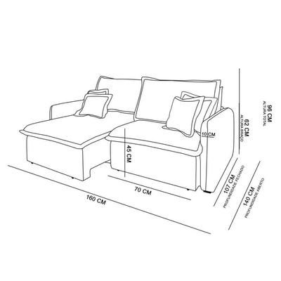 Sofá 2 Lugares 1,60m Retrátil E Reclinável Em Tecido Bouclé – Malta Lucadi Off White