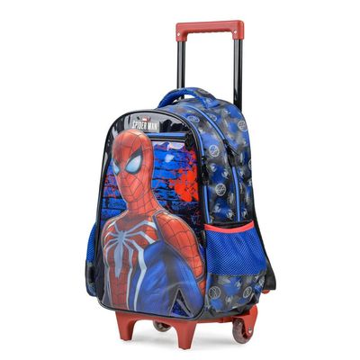 Mochila de Rodinhas Masculina Homem Aranha Azul Escuro U / Azul escuro
