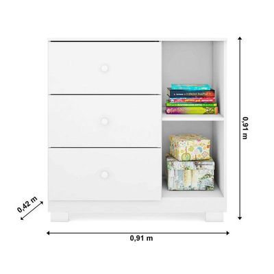 Quarto De Bebê Ane Com Berço Americano Tico Branco Brilho E Colchão Gazin – Phoenix Baby