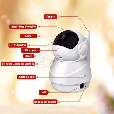 Câmera Ip C360 De Segurança Wifi Robô Hd 1080P - 8166Xp