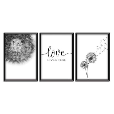 Kit 03 Quadross "Love Lives" 43X33X1Cm