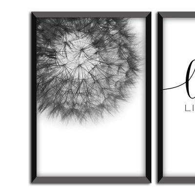Kit 03 Quadross "Love Lives" 43X33X1Cm