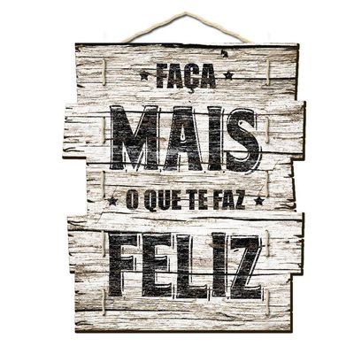 Quadro Placa Madeira Ripas Frases