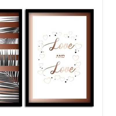Kit 03 Quadross "Love And Love" 43X33X1Cm