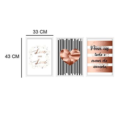 Kit 03 Quadross "Todo Amor" 43X33X1Cm