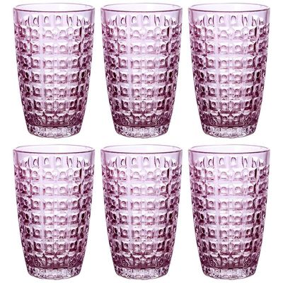 Conjunto de Copos L`Hermitage Chevalier em Vidro Roxo 355ml - 6 Peças