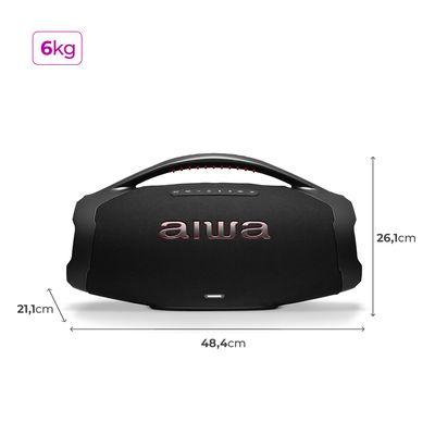 Caixa de Som Boombox Plus AIWA BBS-01-B 200W Bluetooth 30H IP66 USB Preto BIV