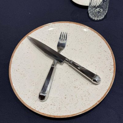 Faqueiro Jumbo 24 Peças Churrasco Aço Inox Prateado Jogo de Talheres Garfo e Faca