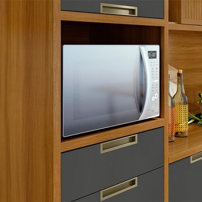 Cozinha Compacta Imperatriz 100% MDF 6 portas 2 Gavetas Freijó e Grafite
