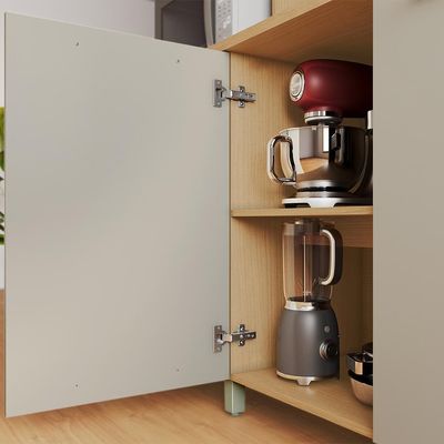 Cozinha Compacta Nobreza 100% MDF 7 Portas 2 Gavetas Carvalho e Titânio